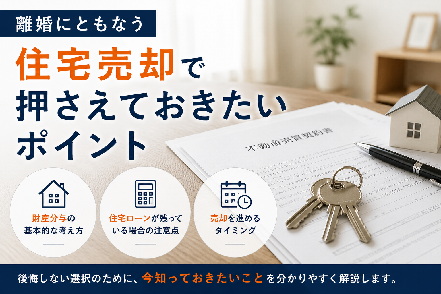 離婚にともなう住宅売却で押さえておきたいポイント