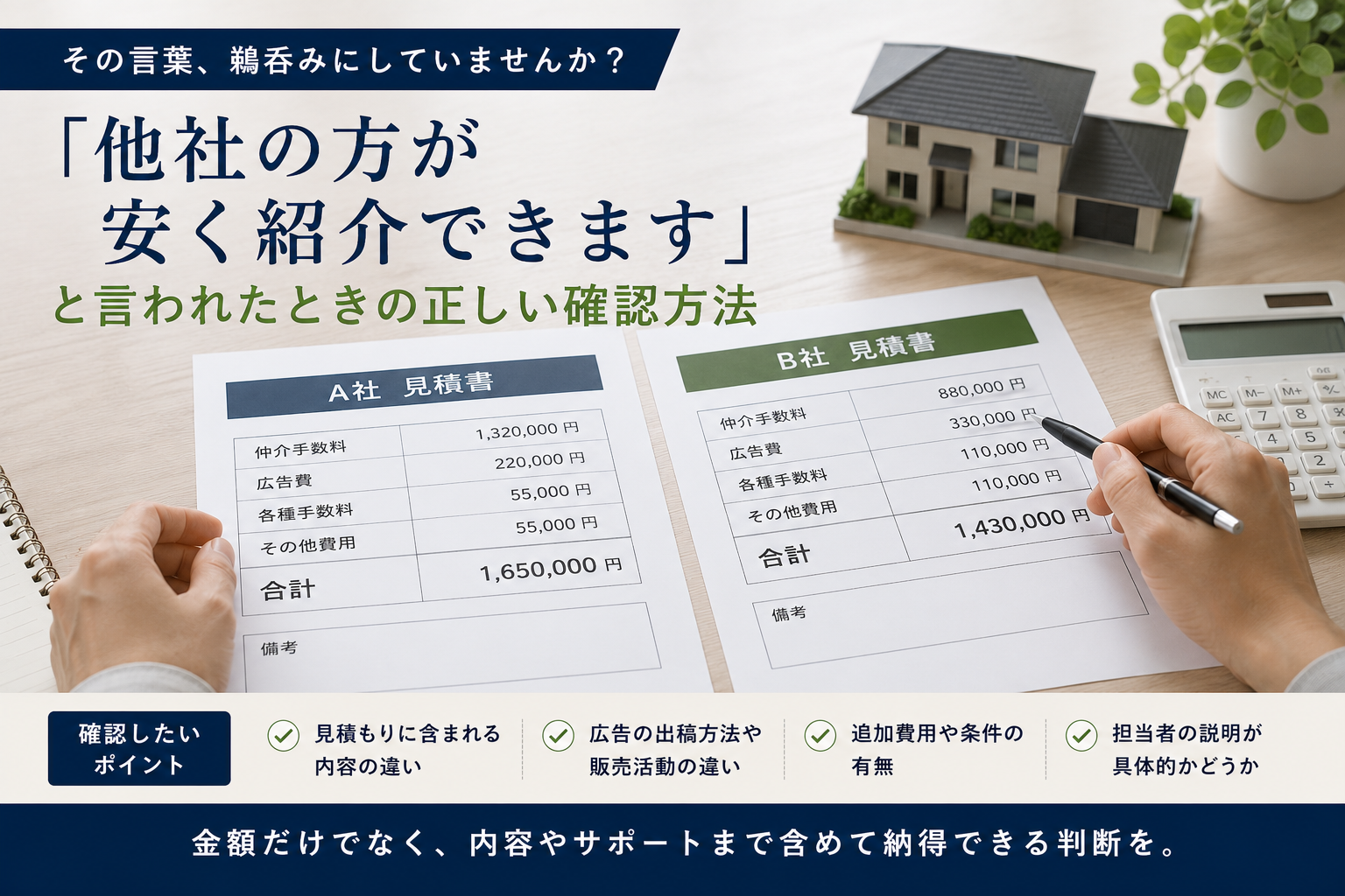 「他社の方が安く紹介できます」と言われたときの正しい確認方法